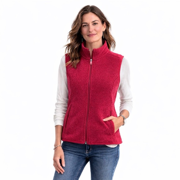G.H. Bass & Co. Jackets & Blazers - G.H. Bass & Co Red Fleece Zip Vest XS Lightweight Full Zip Outdoor Layer